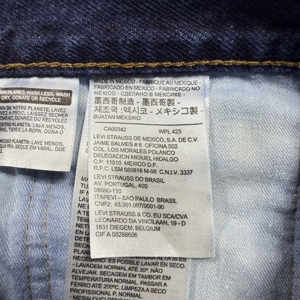 505 Levis Regular Fit Straight Leg Dark Wash Indigo Denim Jeans Mens 40x29